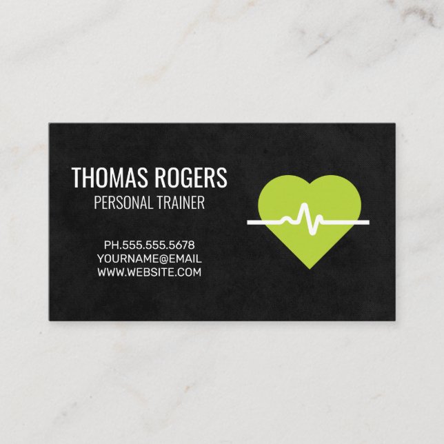 Hjärtbildskärm | Personlig tränare | Fitness Visitkort (Framsida)