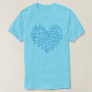 Hjärtblå kontur T-Shirt
