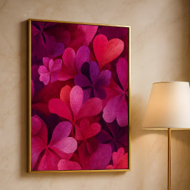 Hjärtblomma Abstrakt.Romantisk Blommig Alla Hjärta Poster