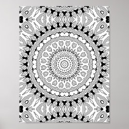 Hjärtblomma Färgsida Invecklad Design Poster