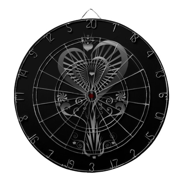 Hjärtblomma - Silver Darttavla (Framsidan)