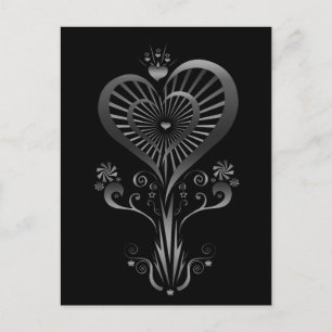 Hjärtblomma - Silver Vykort