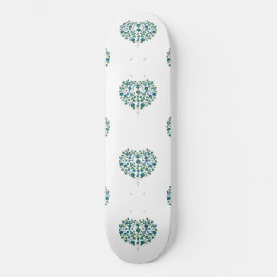 Hjärtblommönster Mini Skateboard Bräda 18,5 Cm