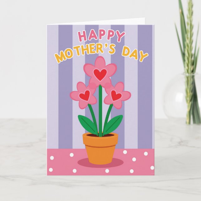 Hjärtblommor Morsdags Kort (Framsida)