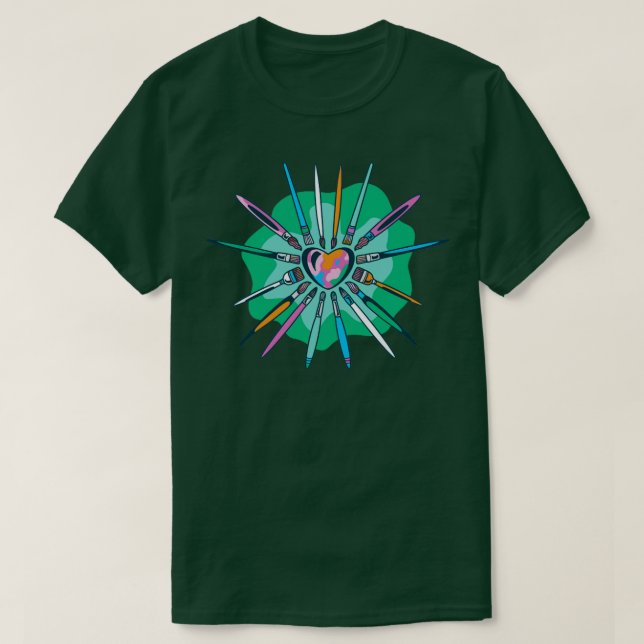 Hjärtborstar T Shirt (Design framsida)