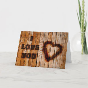 Hjärtbränd Wood Valentine Card Tack Kort