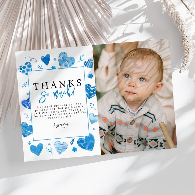Hjärtbrytare Barn Foto Födelsedagsfest Tack Kort (Skapare uppladdad)