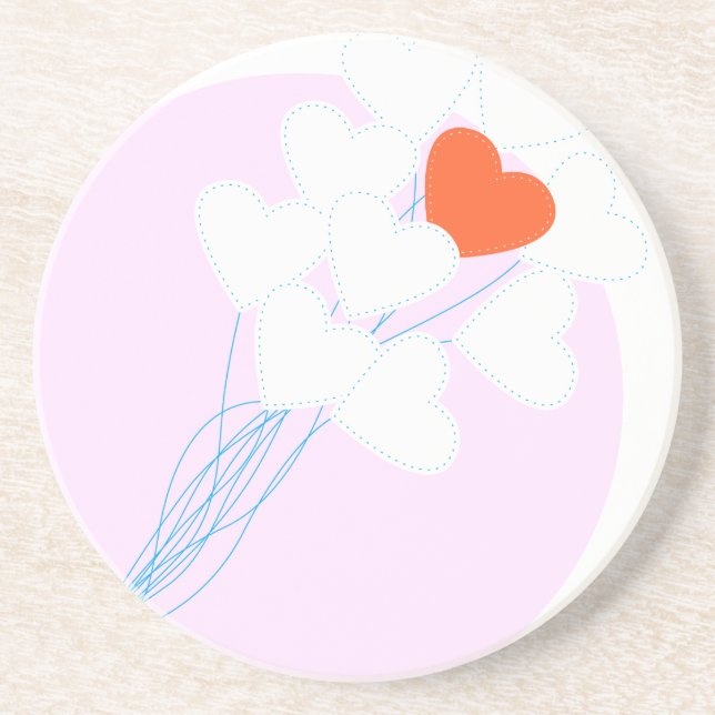 Hjärtbubblor Underlägg Sandsten (Framsidan)