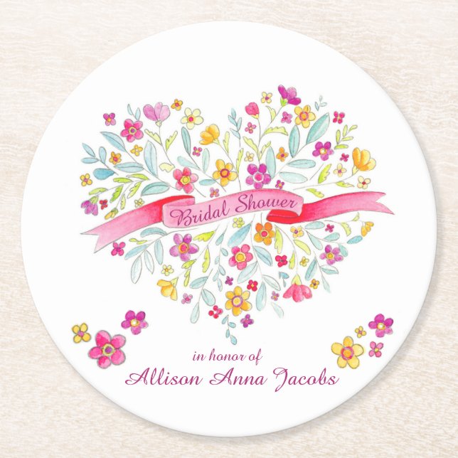 Hjärtbukettblommor möhippa underlägg (Framsidan)