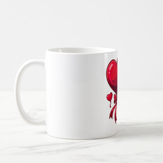 Hjärtbunden apvalentin kaffemugg (Vänster)