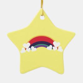Hjärtbunt Rainbow Färg Regenbogen färgad Star Julgransprydnad Keramik