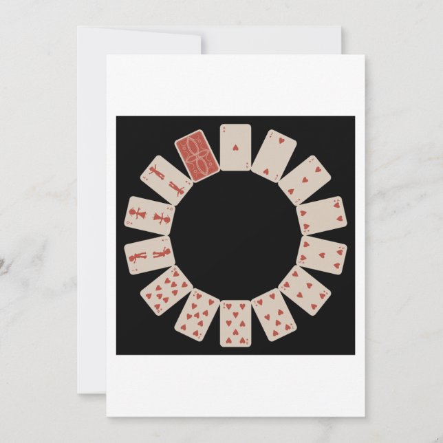 Hjärtcirkel för uppspelningskort inbjudningar (Framsida)