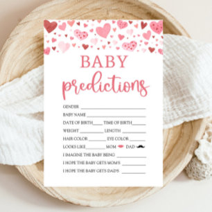 Hjärtdags Babyshower Spädbarn Förutsägelse Lek Inbjudningar