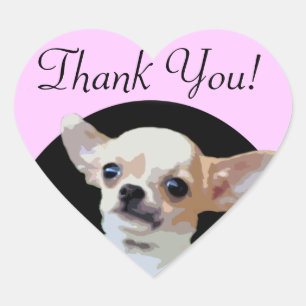 Hjärtdekaler för Chihuahua Hund Hjärtformat Klistermärke