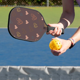 Hjärtdesign Brun Bakgrund Pickleball Paddle
