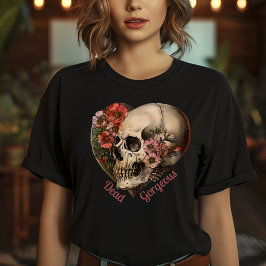 Hjärtdesign för Blommigt T Shirt