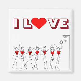 Hjärtdesign I Kärlek Netball Magnet