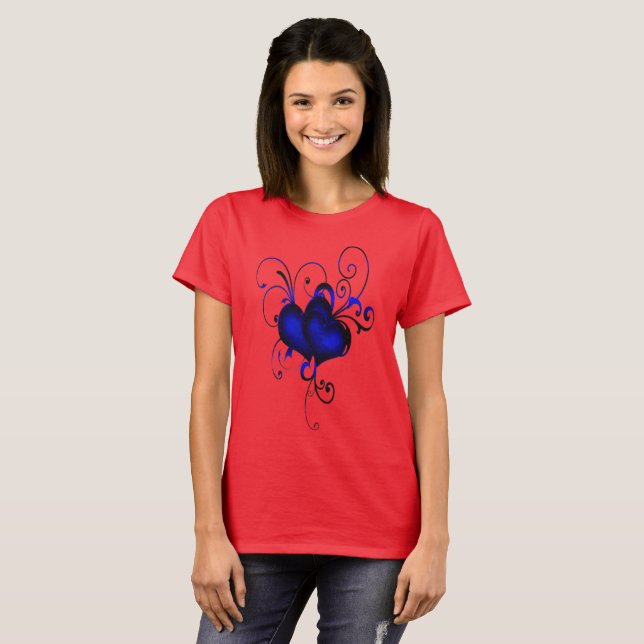 Hjärtdesignkonst för mode t shirt (Hel framsida)