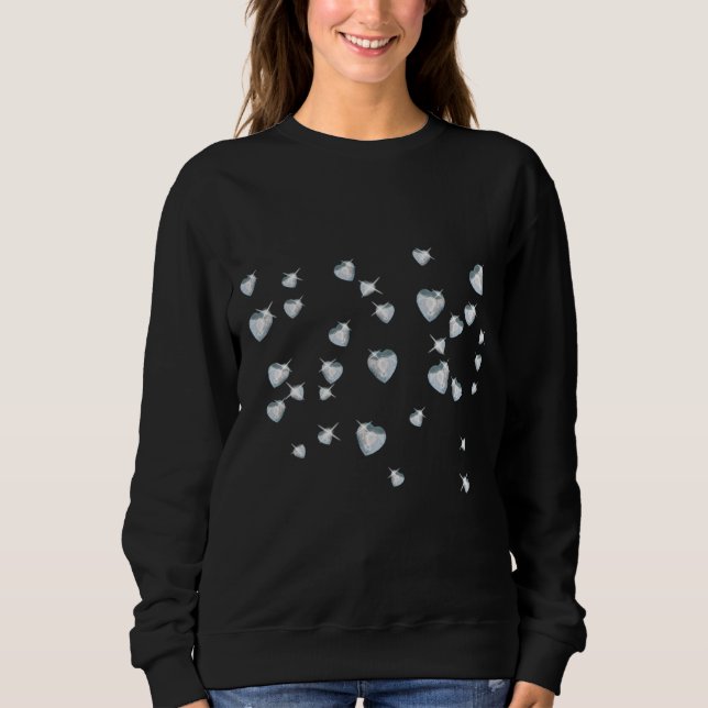 Hjärtdiamanter gnistrar t shirt (Framsida)