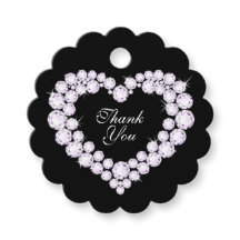 Hjärtdiamanter på svart tack bröllop