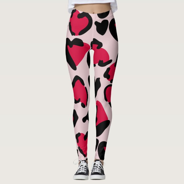 Hjärtdjurspapper Leggings (Framsida)