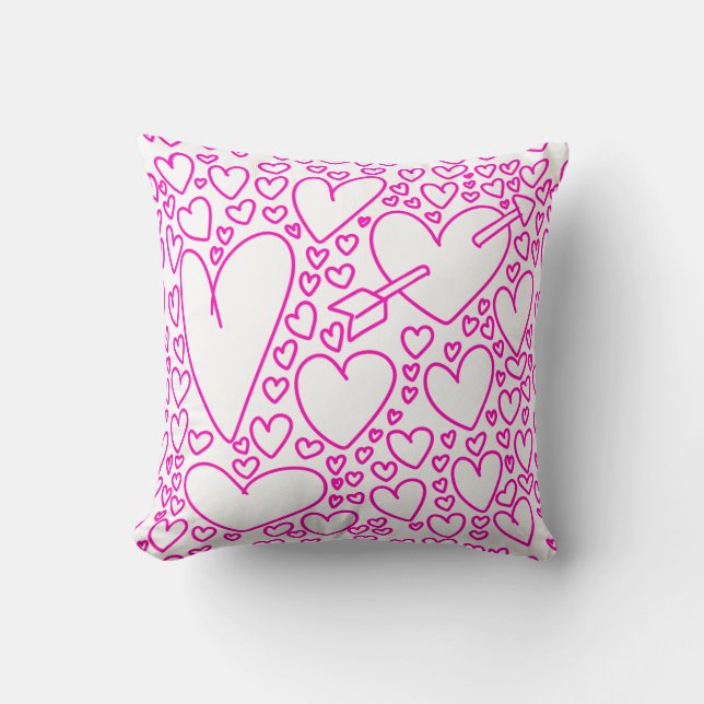 Hjärtdörrar Cute Valentine Day Kudde (Framsida)