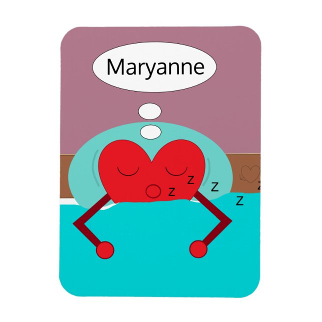 Hjärtdrömmar Lila och Grönt Magnet (Vertikal)