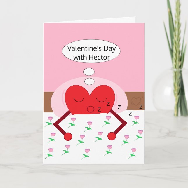 Hjärtdrömmar med blommor Valentine Kort (Framsida)