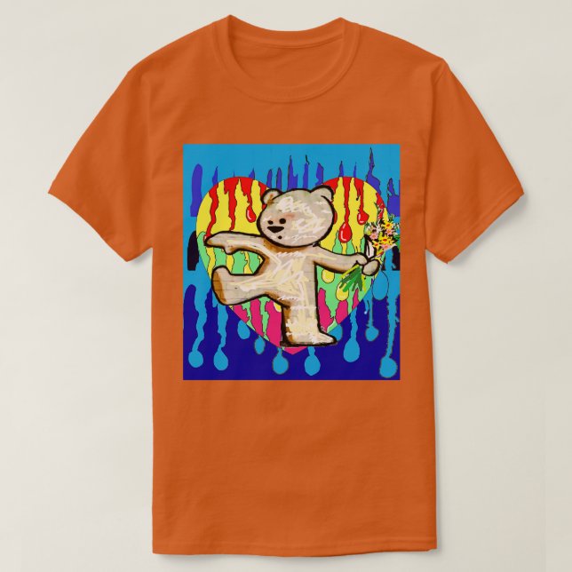 Hjärtdroppbjörn kärlek 1 t shirt (Design framsida)