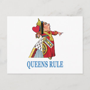 Hjärtdrottningen förklarar: "Queens Rule!" Vykort
