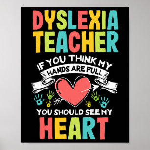 Hjärtdyslexi Lärarmedvetande Dyslexic Teaching Poster