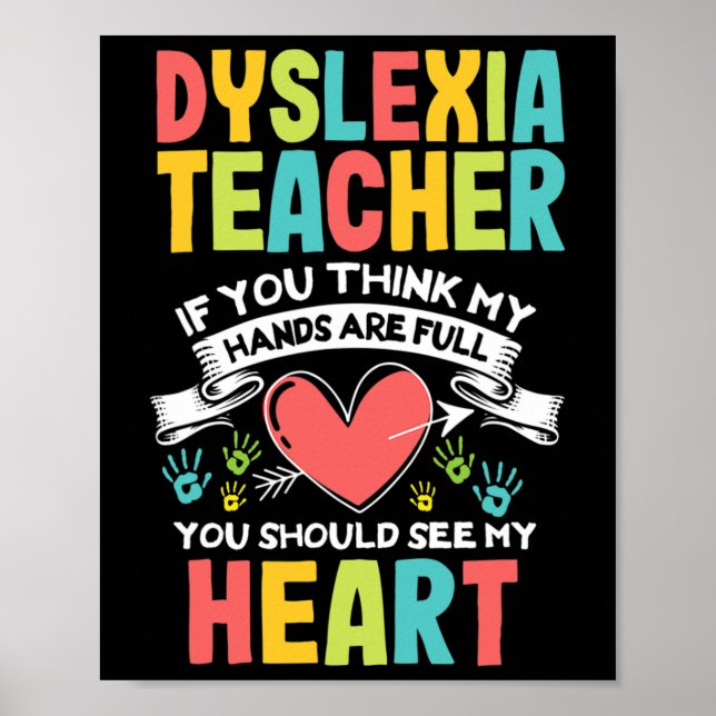 Hjärtdyslexi Lärarmedvetande Dyslexic Teaching Poster (Framsidan)