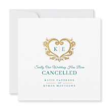 Hjärte-monogram vigsel upphävande guld grön