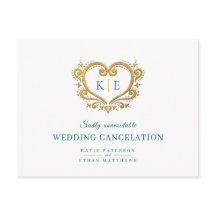 Hjärte-monogram vigsel upphävande guld grön