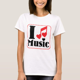 Hjärte Musik Cool Rolig Sång Episk Slogan T Shirt