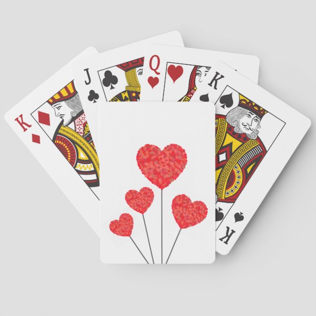 Hjärteballongillustrationsdesign Casinokort (Baksidan)