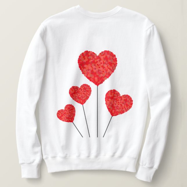 Hjärteballongillustrationsdesign T Shirt (Design baksida)