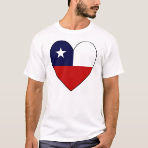 Hjärteformad chilensk flagga t shirt