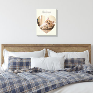 Hjärteformad kattdesign canvastryck