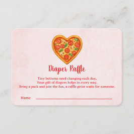 Hjärteformad Pizza Blöja Lotteri Infogning | Röd Tack Kort