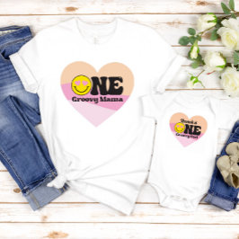 Hjärtemoji Leende Ansikte En Groovy Mama Tröja