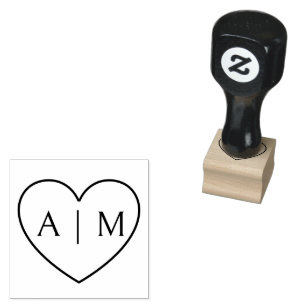 Hjärtemonogramstämpel Stämpel