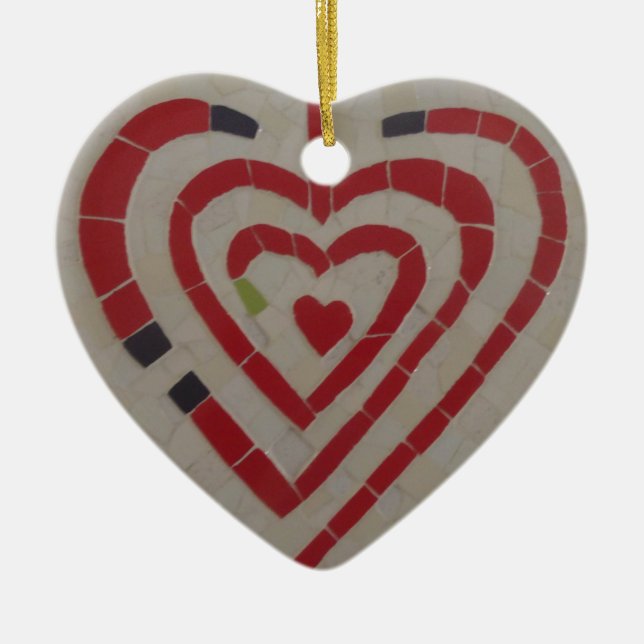 Hjärtemosaik Anpassa. God Jul Ornament (Framsidan)