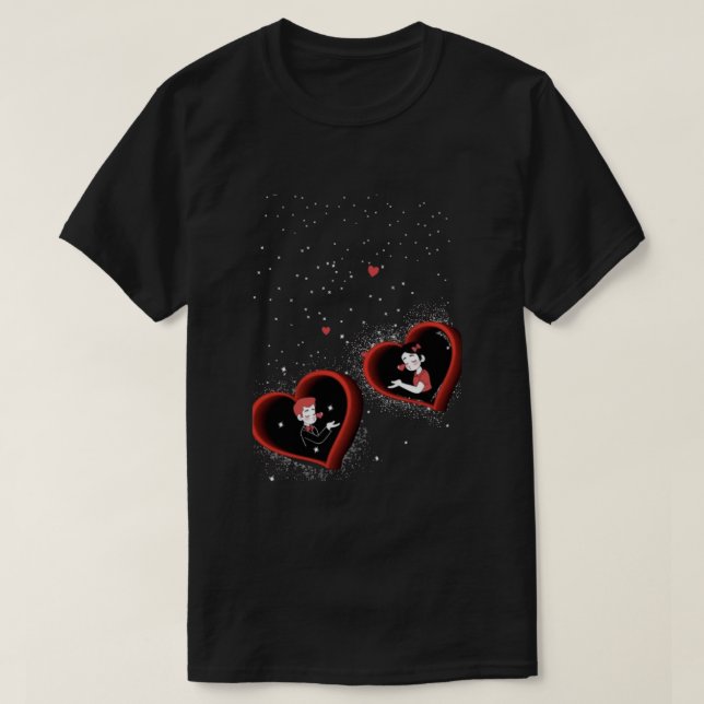 Hjärten söt  t shirt (Design framsida)