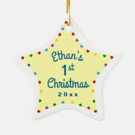 Hjärter 1:a Baby-julen Gift Star Julgransprydnad Keramik