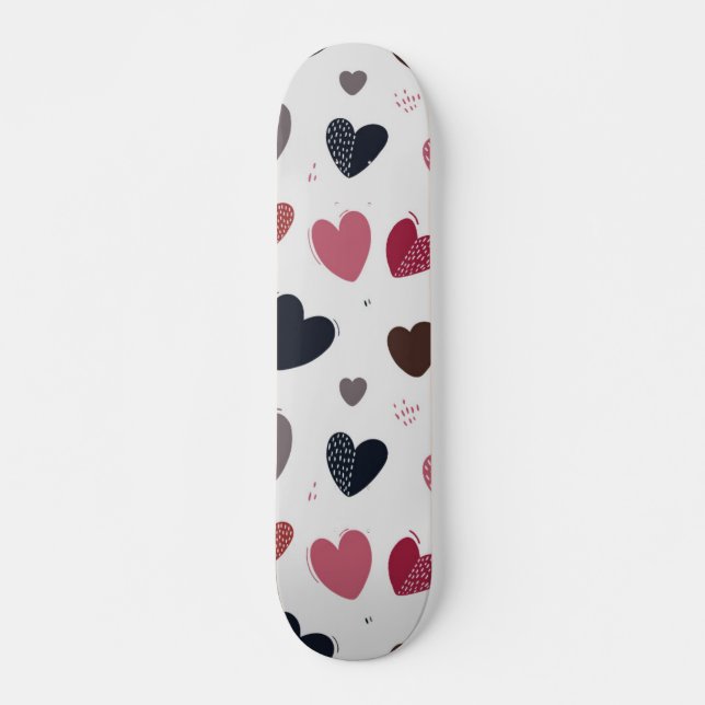 Hjärter 3 mini skateboard bräda 18,5 cm (Framsida)