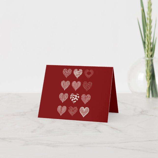 Hjärter Alla hjärtans dag Nio hjärtan Valentine kä Kort (Framsida)