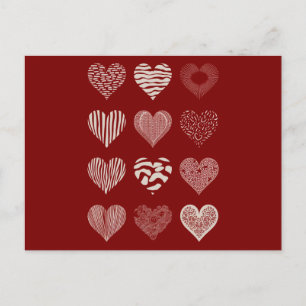 Hjärter Alla hjärtans dag Nio hjärtan Valentine kä Vykort