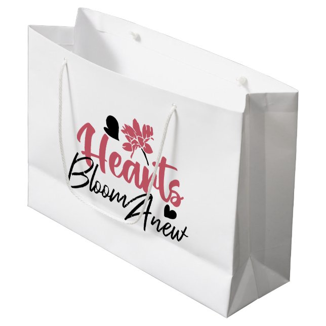 Hjärter Bloom Anew - inspirationell Blommigt Quote (Framsidan Vinklad)