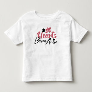 Hjärter Bloom Anew - inspirationell Blommigt Quote T Shirt